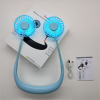 Hands Free Neckband Sports Fan Portable Rechargeable Usb Electric Battery Lazy Hanging Mini Band Neck Fan